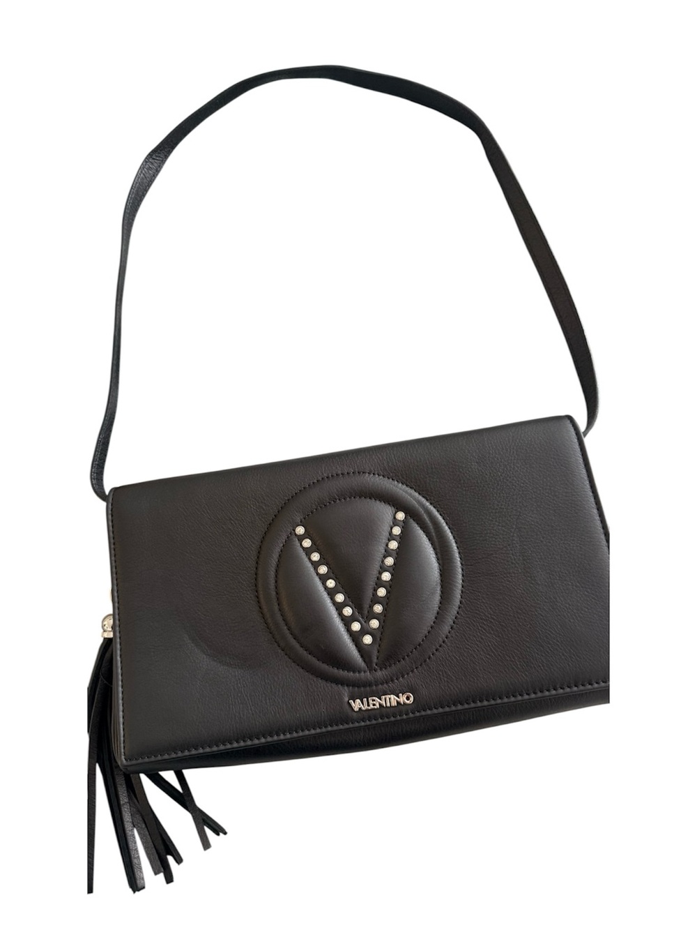 NWOT Valentino Black Studded V Logo Shoulder Bag
